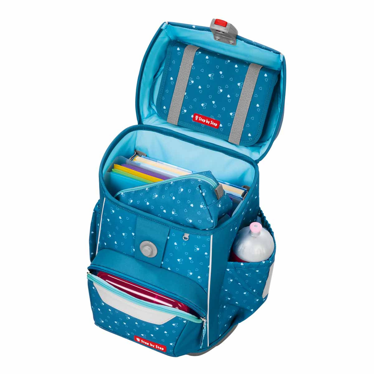 Schulranzen-Set BASIS Blue Hearts 4-teilig