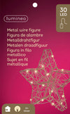 Metall-Stern Gold 30 LED, 30 x 30 cm, warm weiß, batteriebetrieben