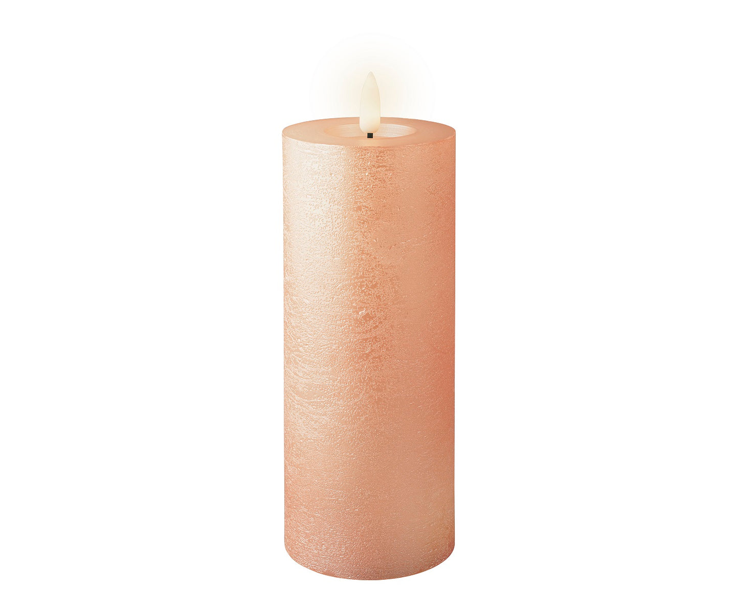 LED Wachskerze Hell Rose 19 x 7 cm, batteriebetrieben