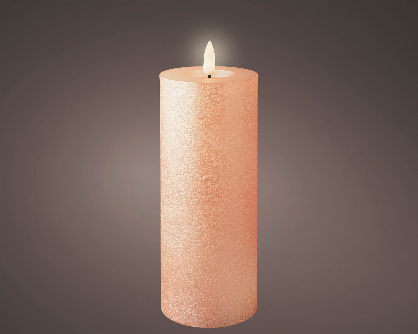 LED Wachskerze Hell Rose 19 x 7 cm, batteriebetrieben