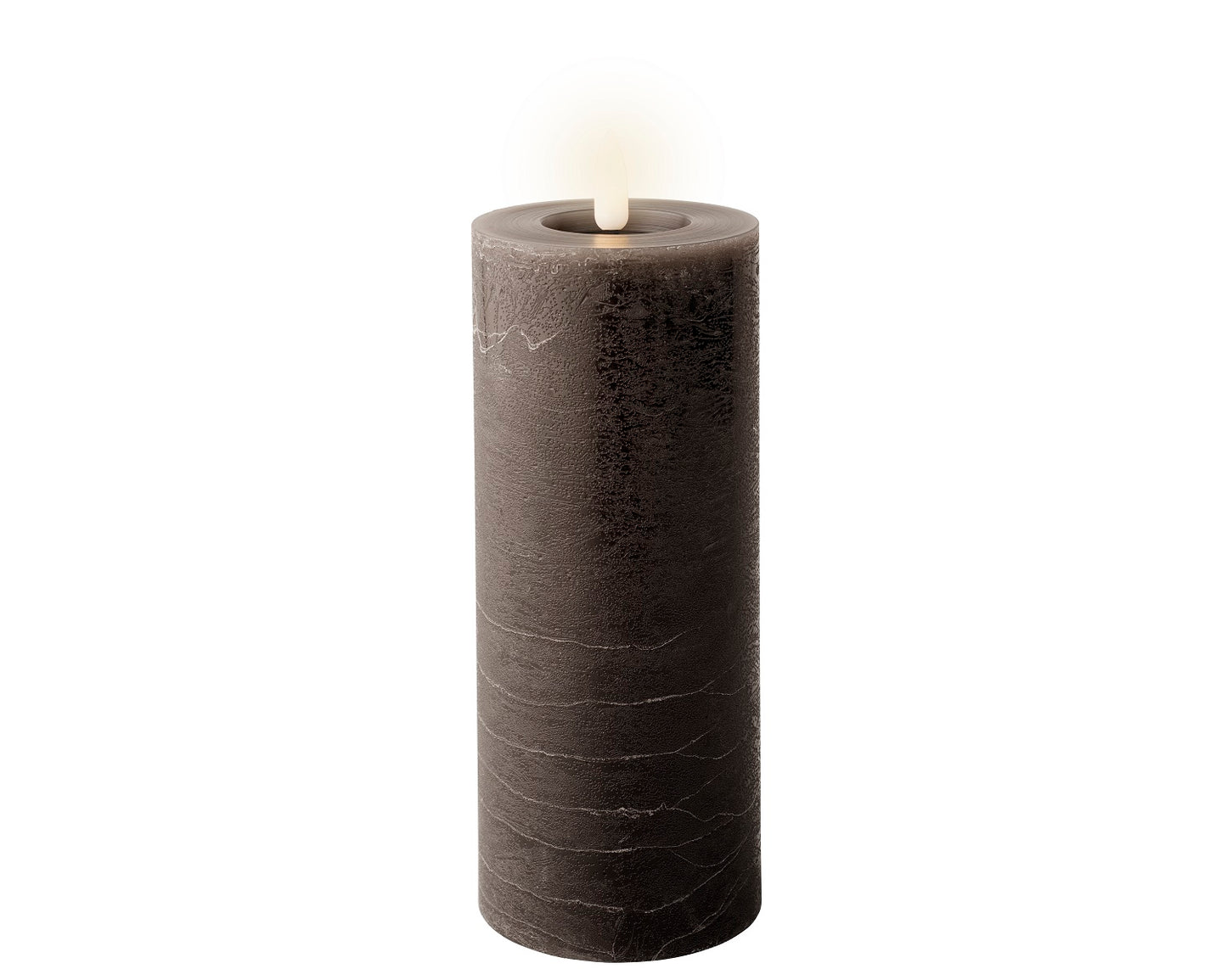 LED Wachskerze Grau 19 x 7 cm, batteriebetrieben