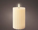 LED Wachskerze Creme 15 x 7,5 cm, geriffelt, batteriebetrieben
