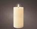 LED Wachskerze Creme 17,3 x 7,5 cm, geriffelt, batteriebetrieben
