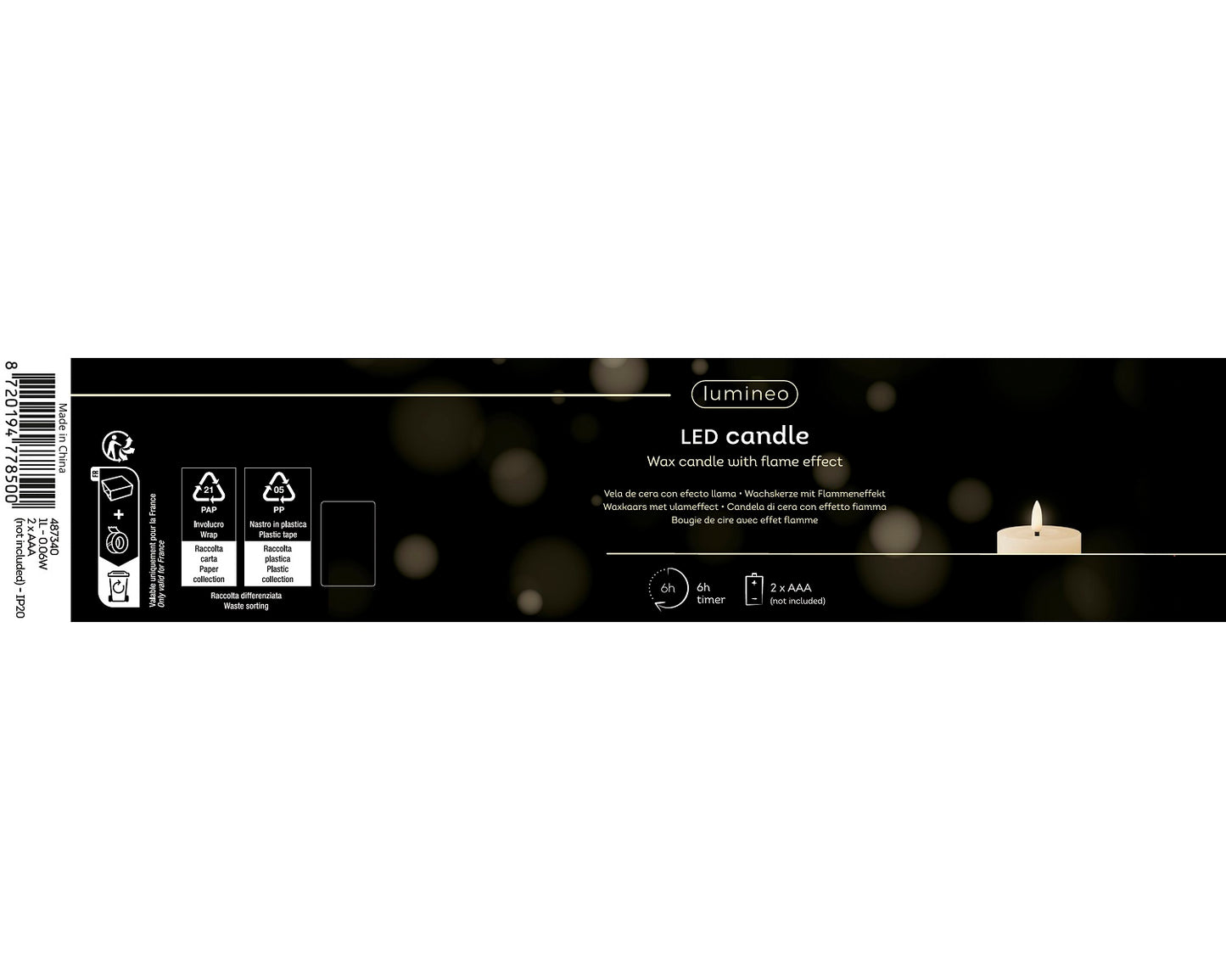 LED Wachskerze Rot 11,2 x 7 cm, batteriebetrieben