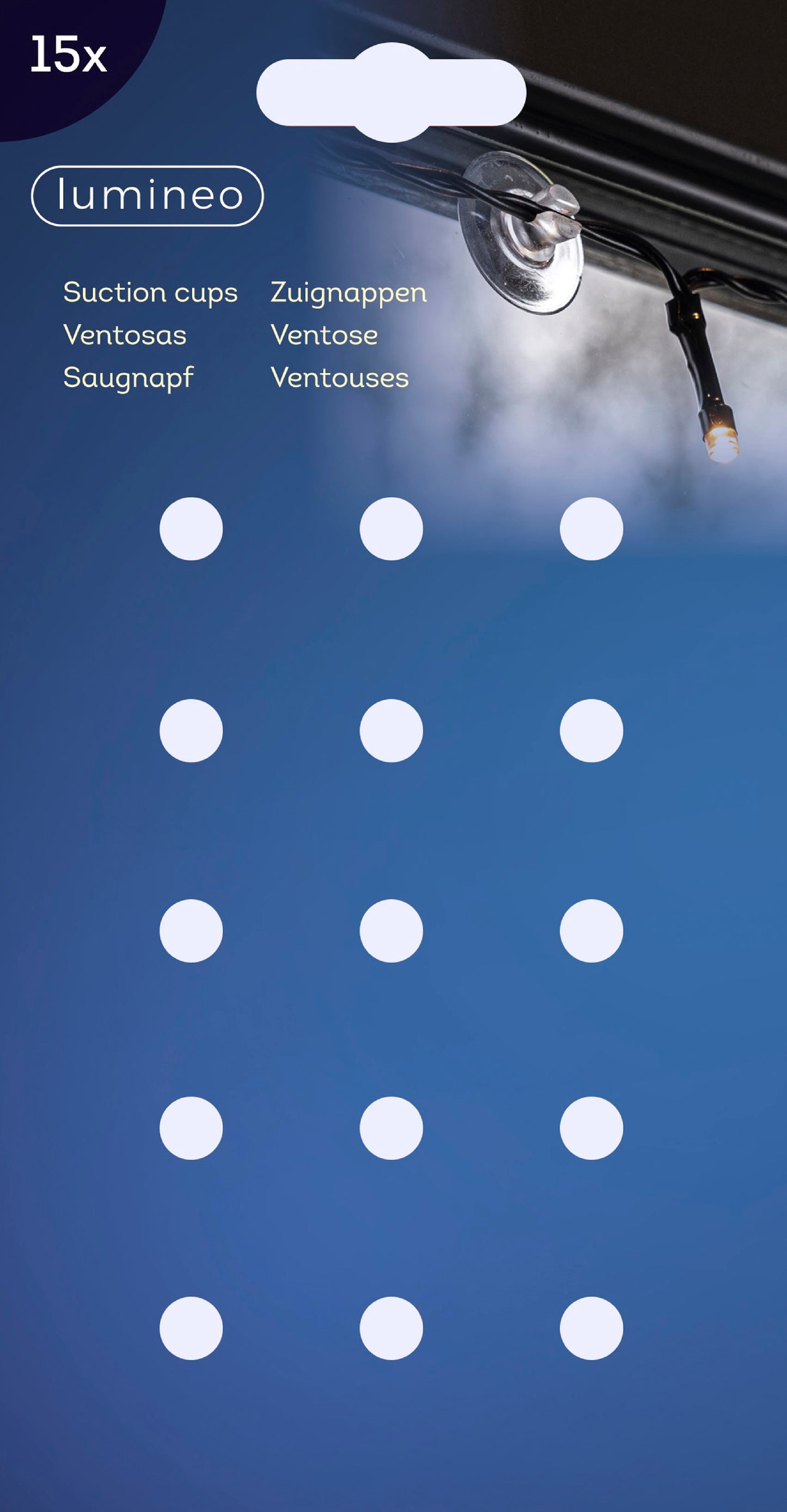 Saugnäpfe für Lichterketten, 15 Stück