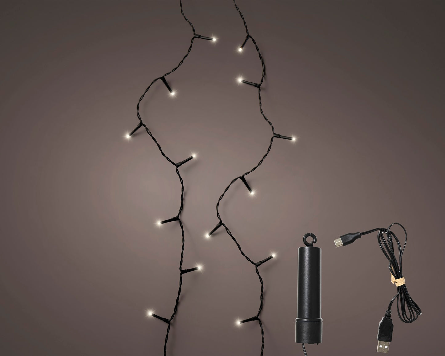 Lichterkette BASIC Twinkle, 50 LED 3,7 m, warm weiß, mit USB