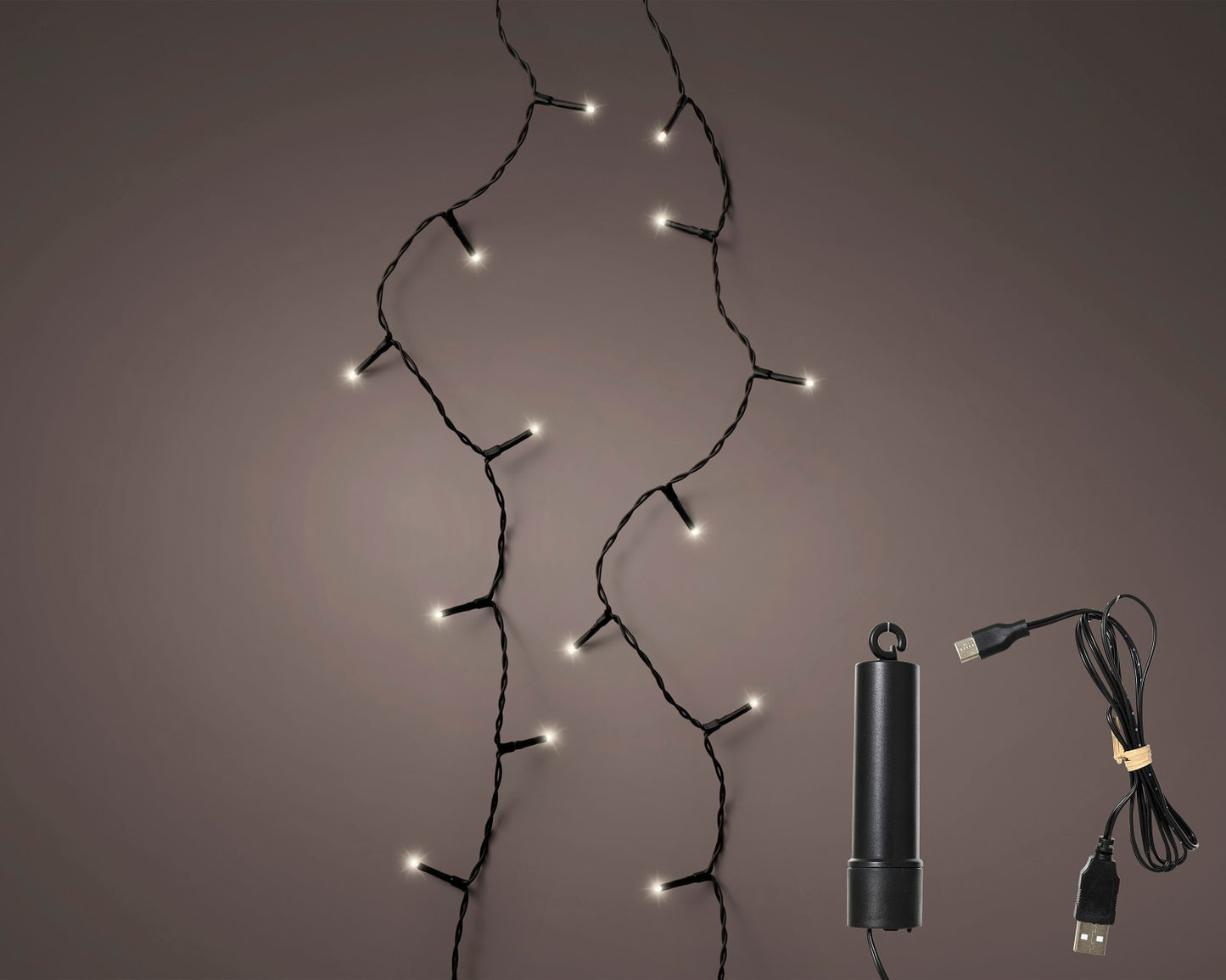 Lichterkette BASIC Twinkle, 100 LED 7,4 m, warm weiß, mit USB