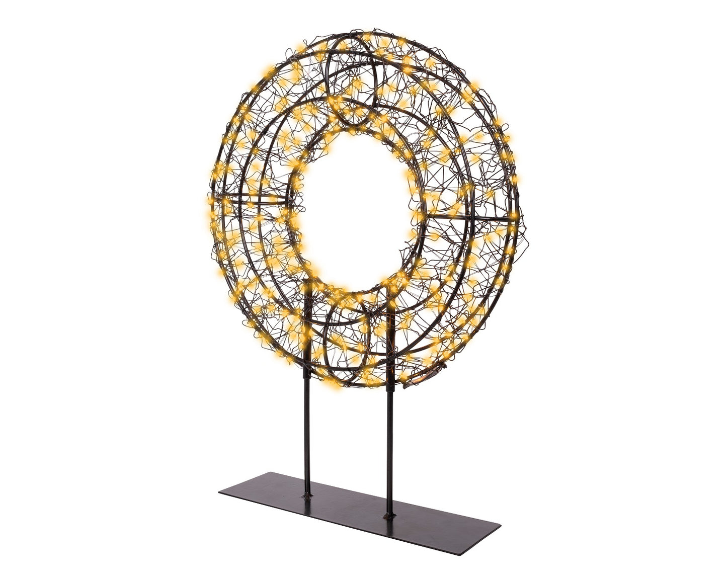 LED Tisch-Kranz Schwarz, 300 LED 28 x 38 cm, klassisch warm