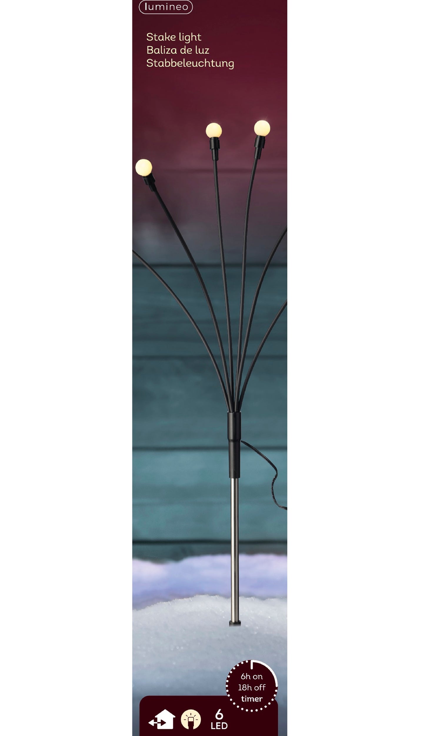 LED Stabbeleuchtung 6 Lampen, warm weiß