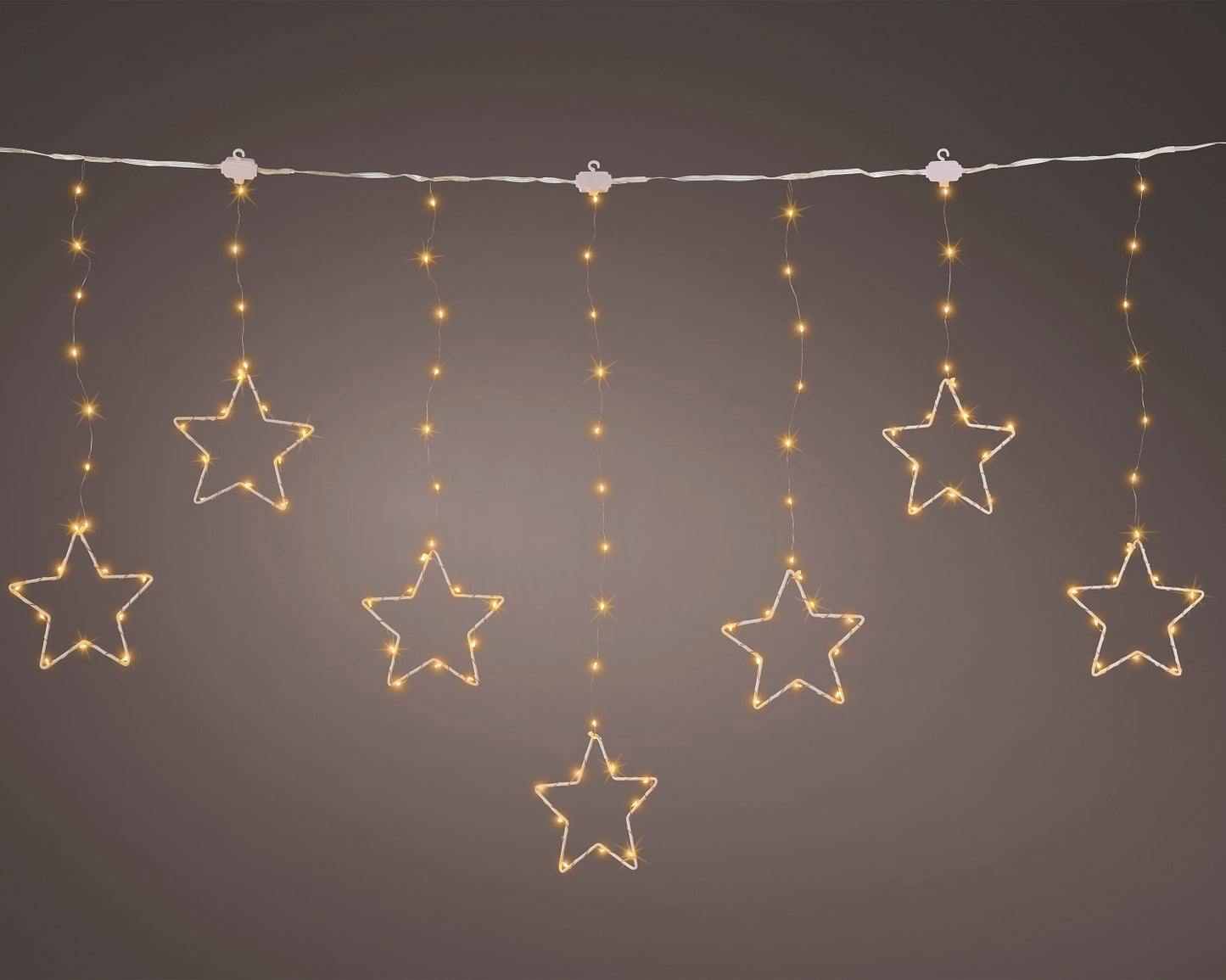 Stern-Lichtervorhang CURTAIN TWINKLE 156 LED 1,2 m klassisch warm