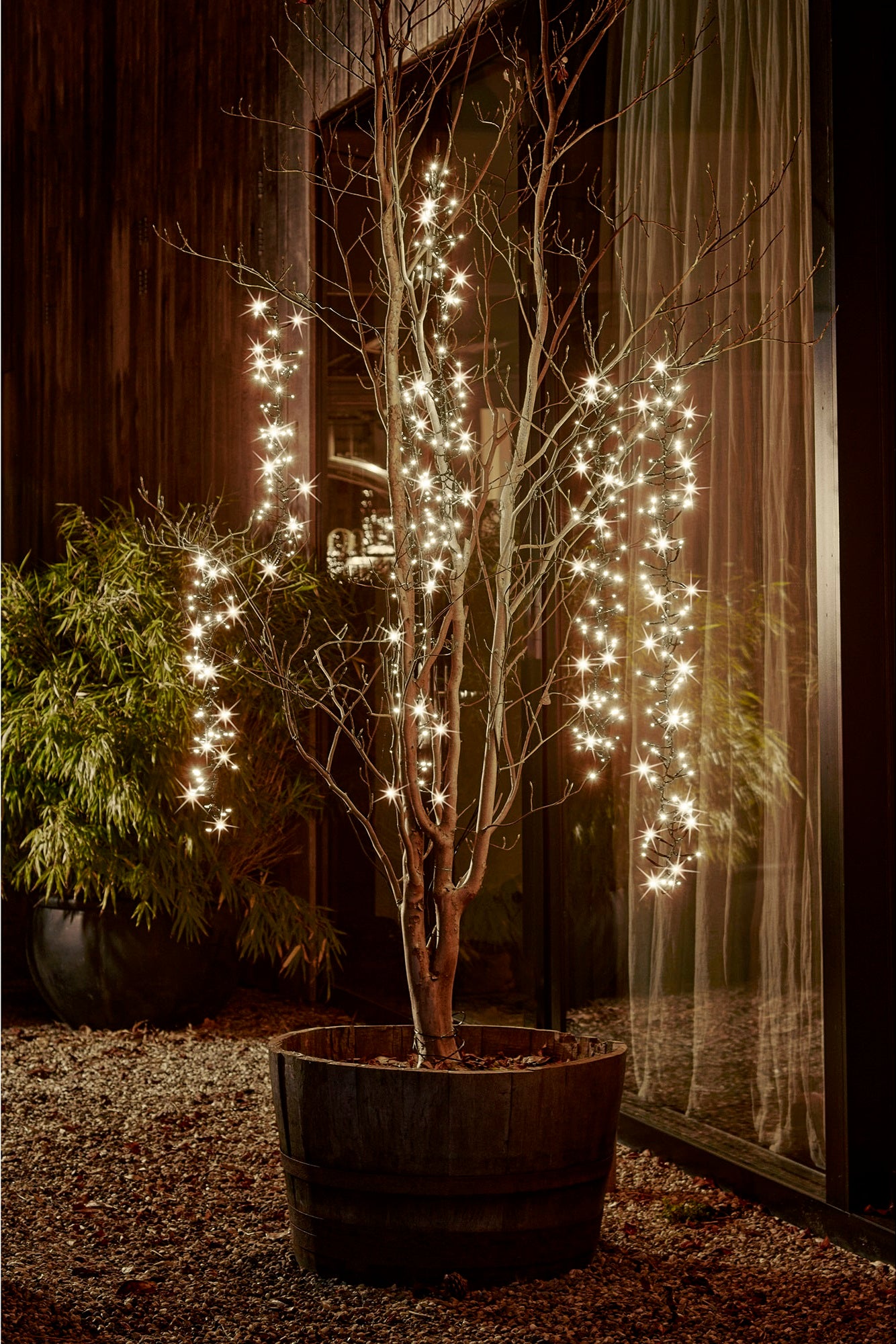 Baum Kaskadenbeleuchtung, Cluster Twinkle 480 LED 6 LED-Stränge, warm weiß
