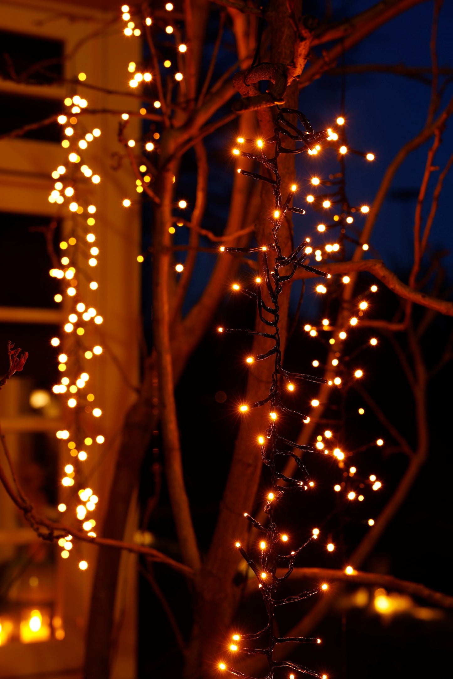 Baum Kaskadenbeleuchtung, Cluster Twinkle 480 LED 6 LED-Stränge, warm weiß