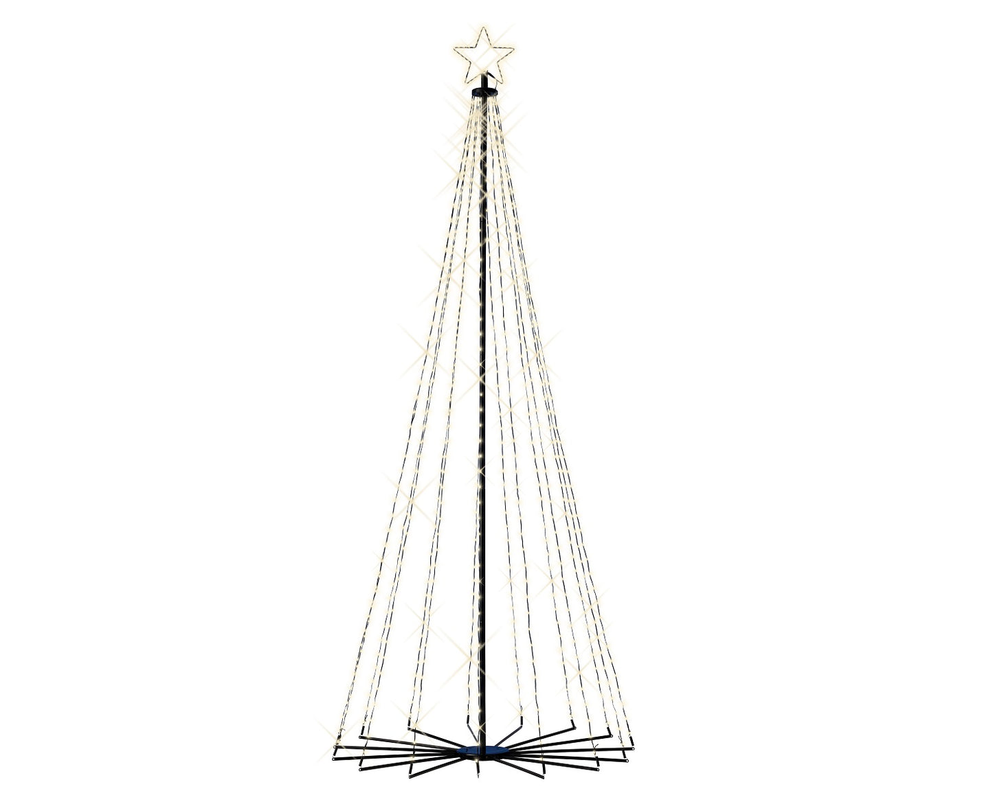 LED Metall-Baum 706 LED 240 cm Schwarz, warm weiß