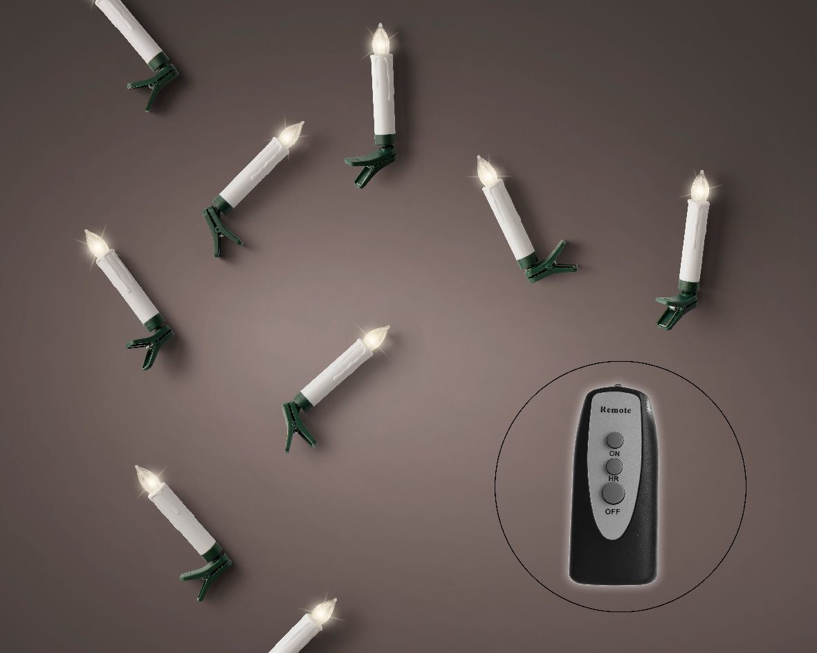 LED Kerzen Weiß 10 Stück, mit Fernbedienung