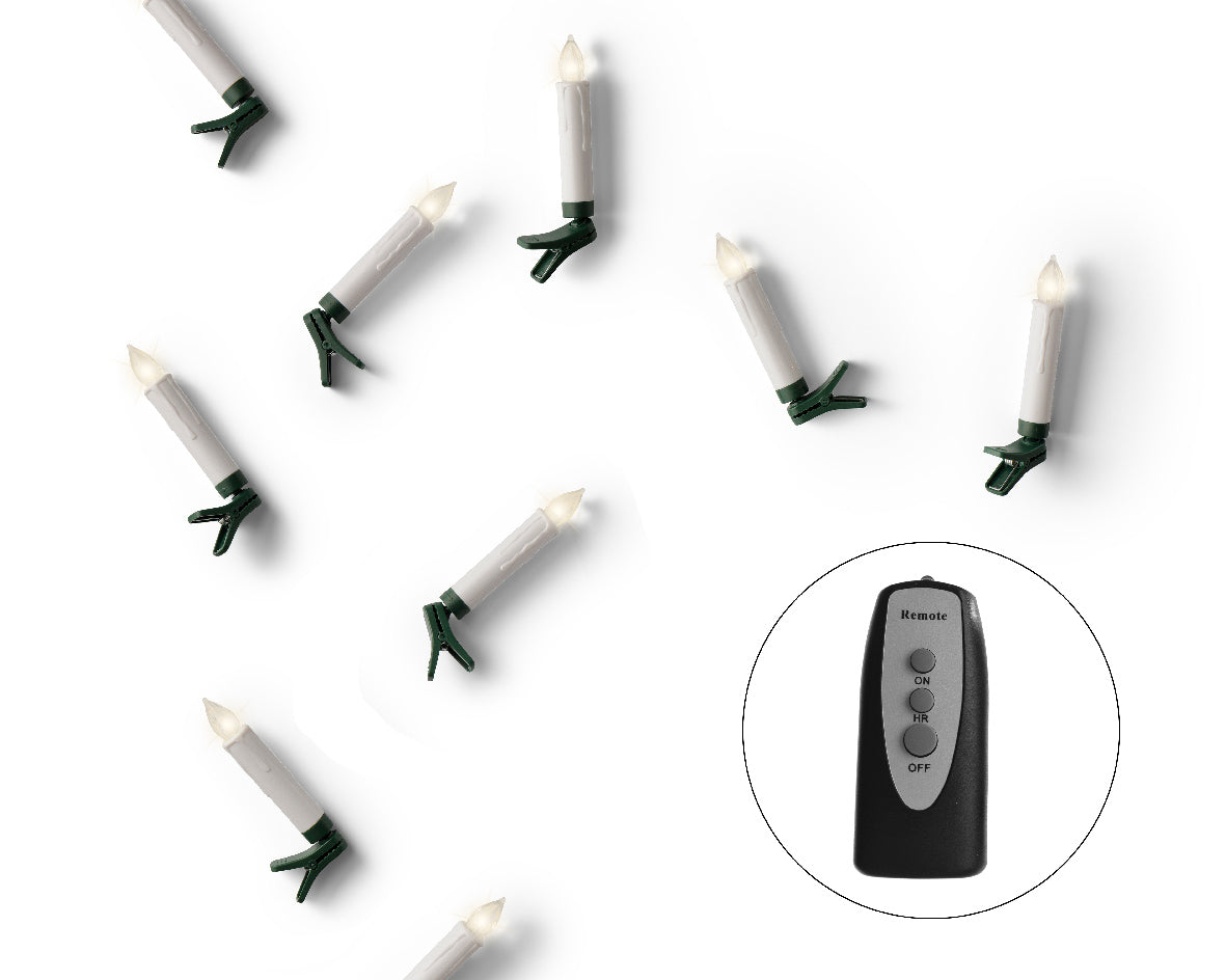 LED Kerzen Weiß 10 Stück, mit Fernbedienung