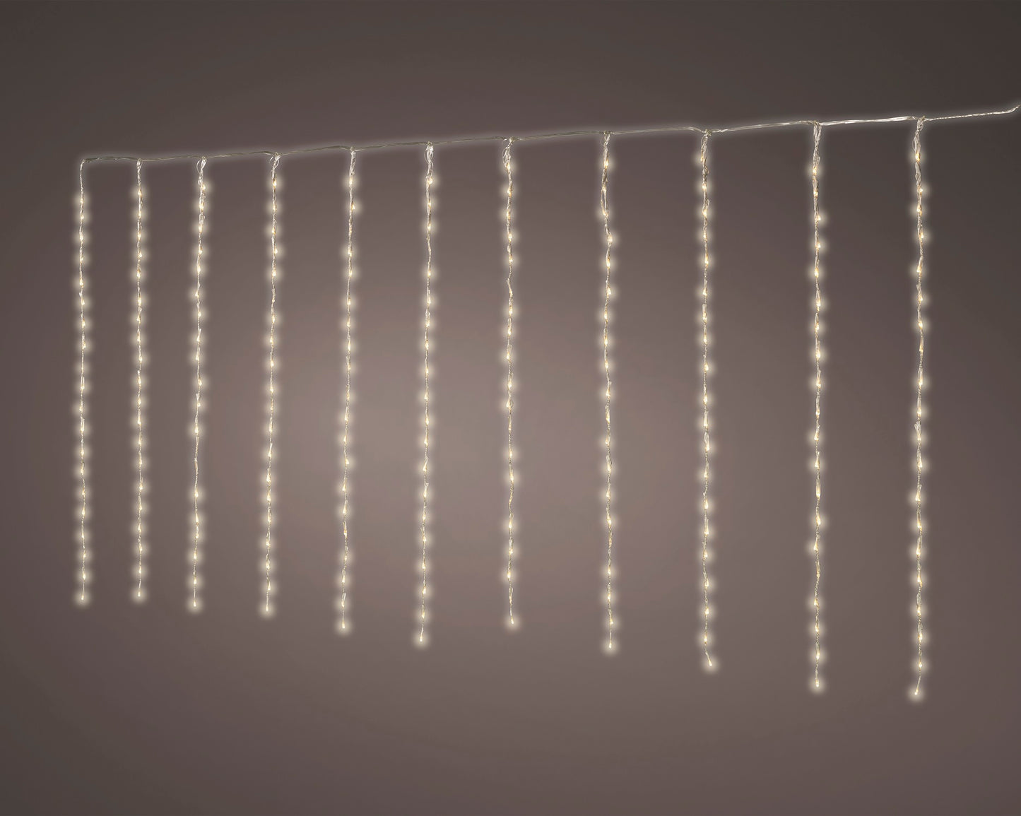 Balkonbeleuchtung 220 LED 2x1 m warm weiß, transparentes Kabel