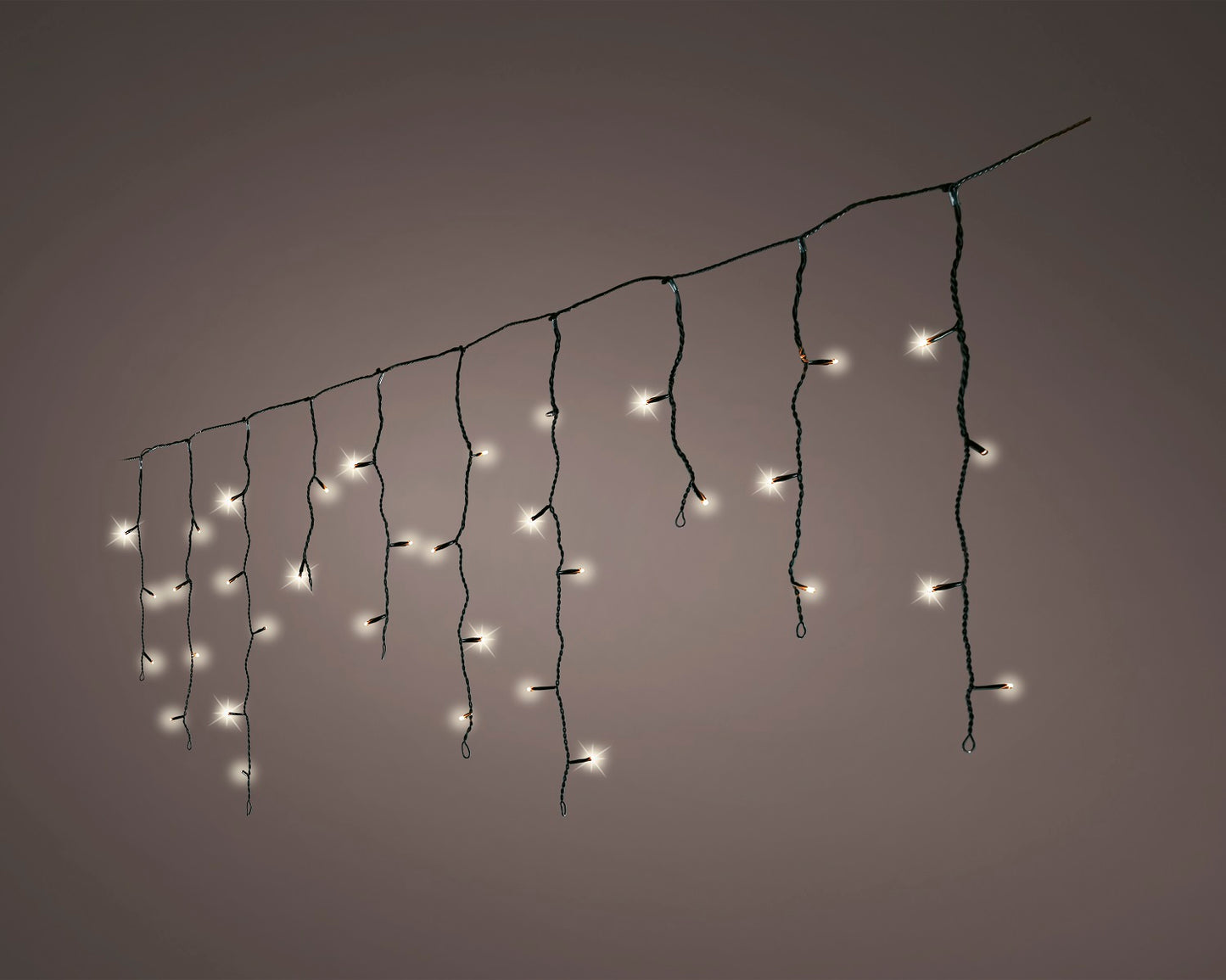 Lichtervorhang ICICLE TWINKLE 259 LED 11 m warm weiß, schwarzes Kabel