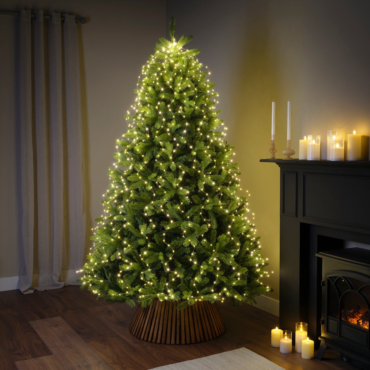 Lichterkette TREE LIGHTS 408 LED 1,8 m warm weiß, Silberdraht