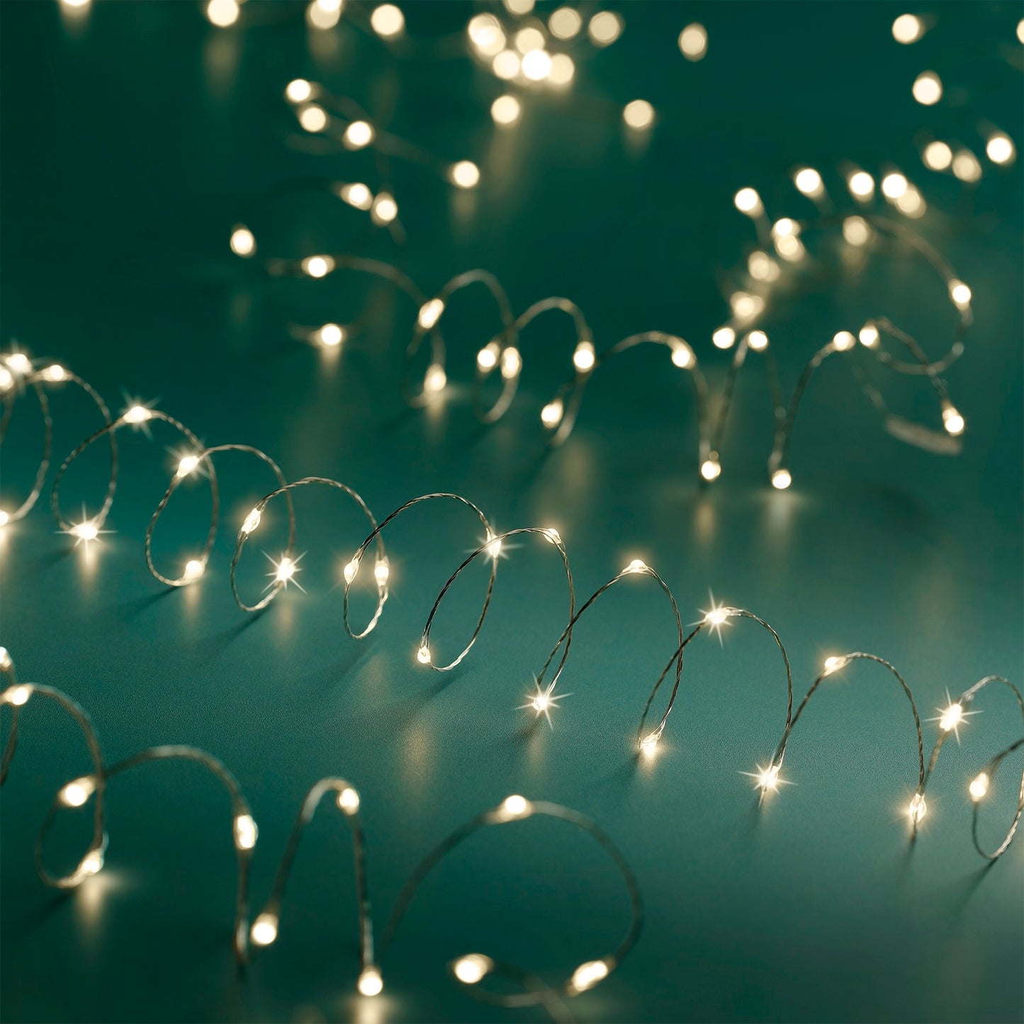 Lichterkette STRING LIGHTS 240 LED 12 m warm weiß, Silberdraht
