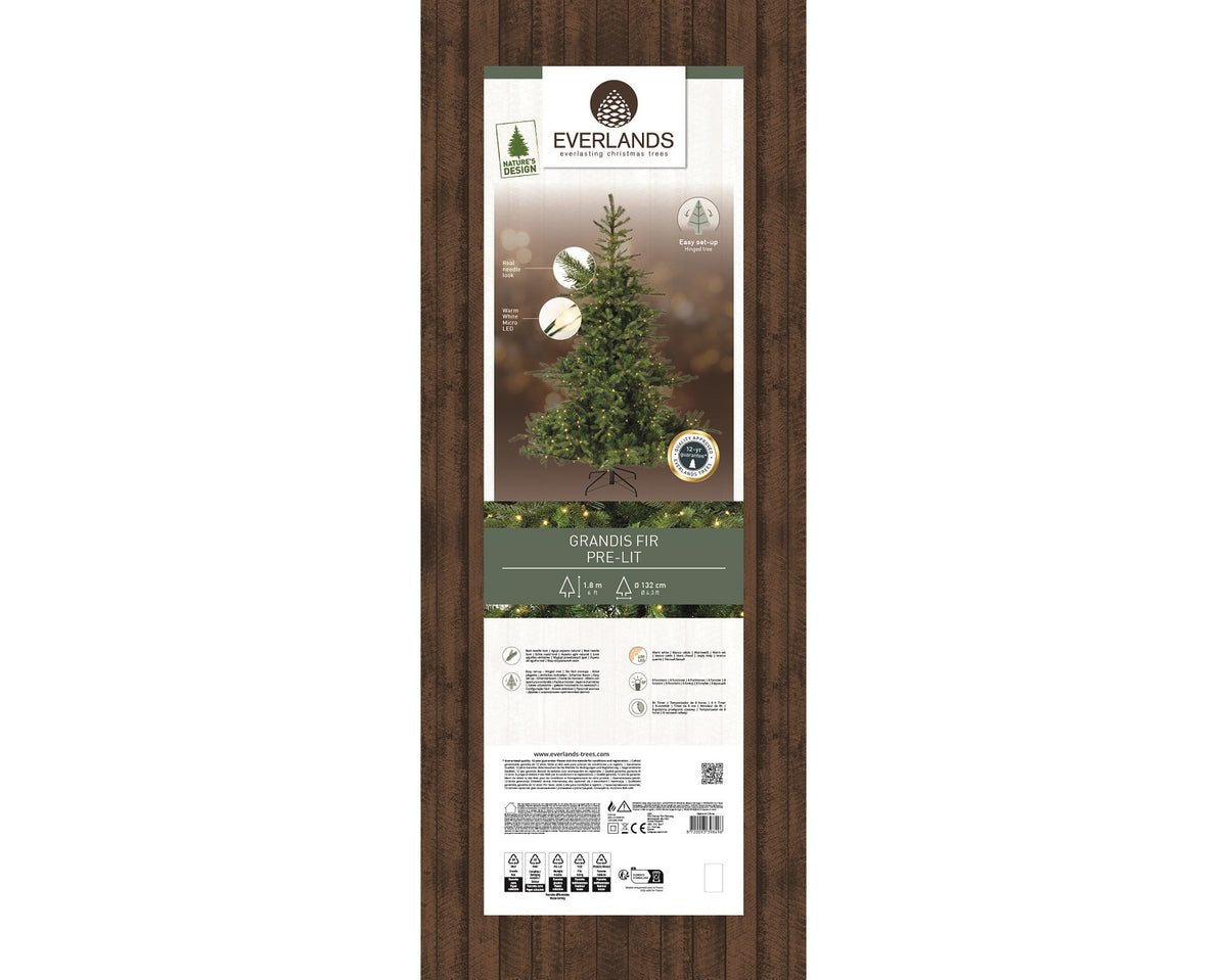 Künstlicher beleuchteter Weihnachtsbaum GRANDIS FIR Grün 180 cm