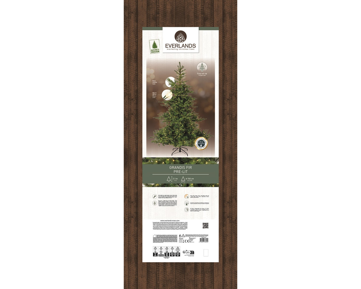 Künstlicher beleuchteter Weihnachtsbaum GRANDIS FIR Grün 210 cm