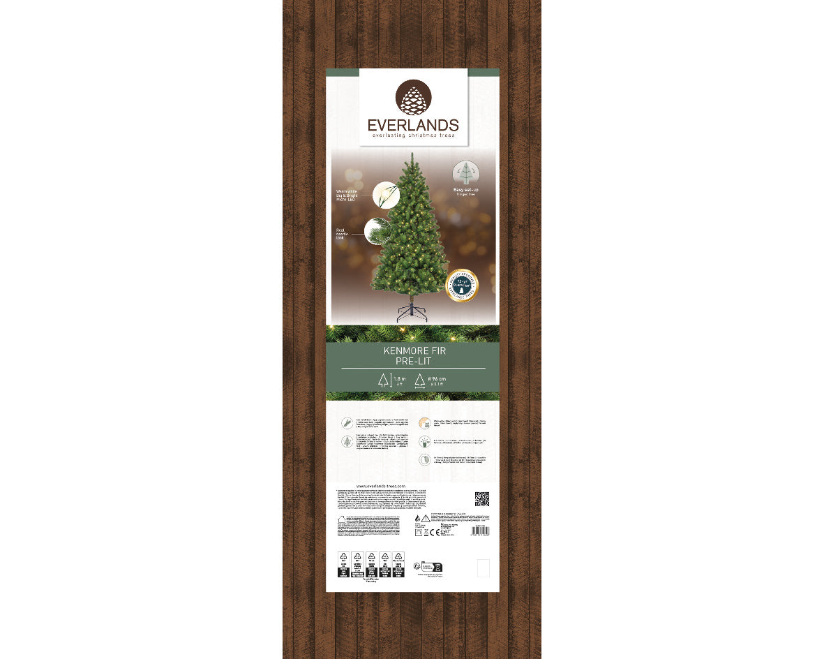 Künstlicher Weihnachtsbaum KENNMORE FIR 180 cm, beleuchtet