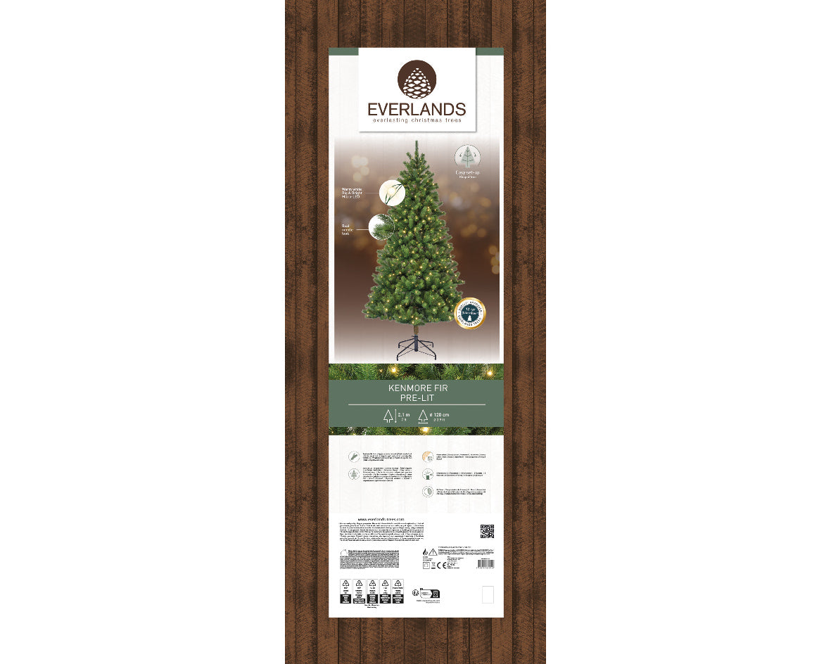 Künstlicher Weihnachtsbaum KENNMORE FIR 210 cm, beleuchtet