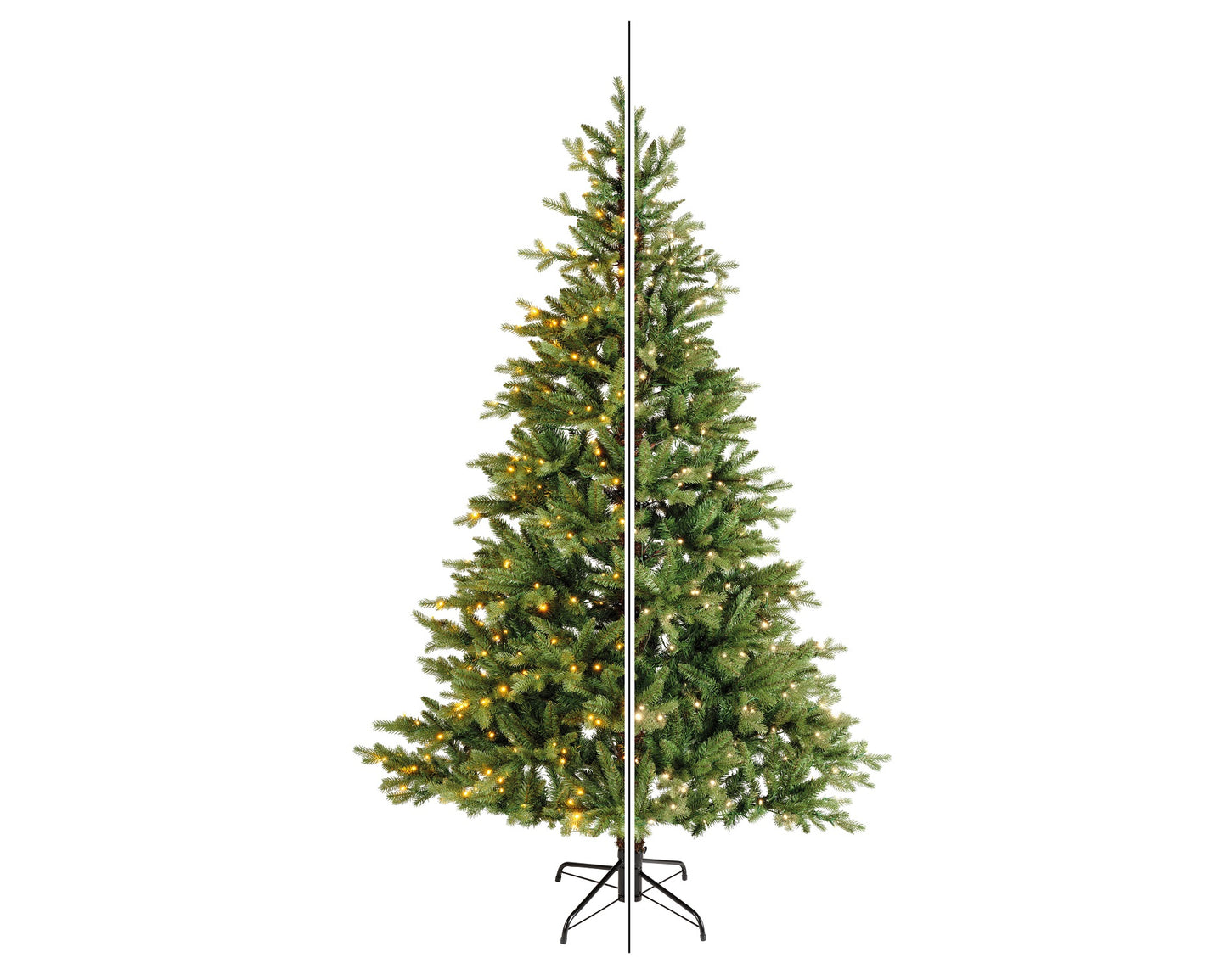 Künstlicher Weihnachtsbaum, ALLISON PINE Grün 210 cm, beleuchtet