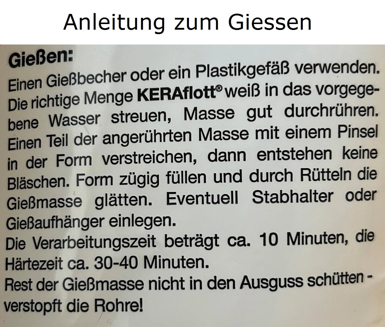 Gießmasse KERAflott 2 x 5 kg weiß