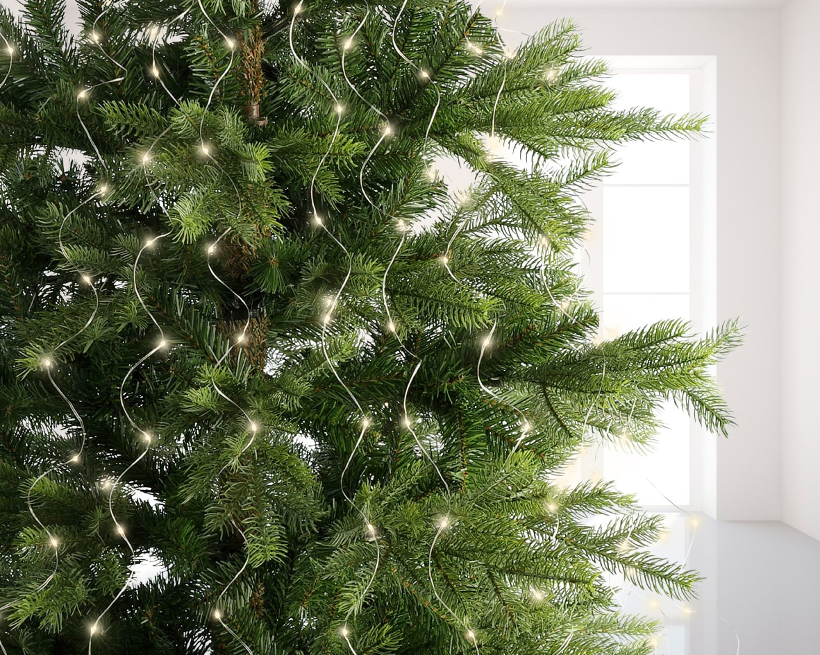 Lichterbündel BUNCH LIGHTS 640 LED 1,9 m warm weiß, Silberdraht