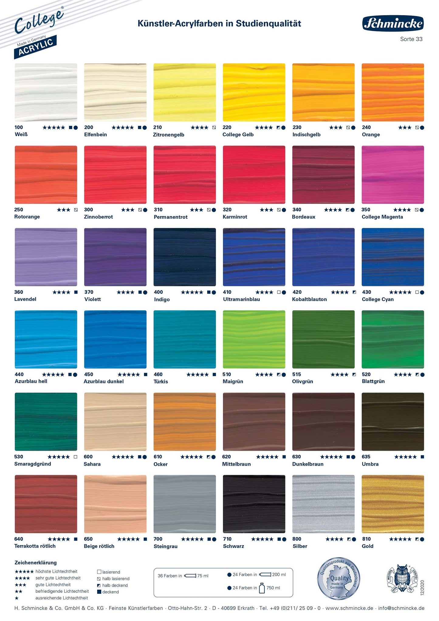 College Acrylfarbe 120 ml Schwarz