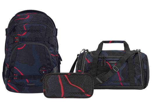 Schulrucksack-Set MATE Lava Lines 3-teilig