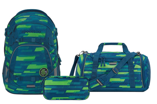 Schulrucksack-Set MATE Lime Stripe 3-teilig