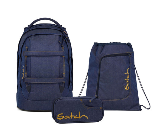 Schulrucksack-Set PACK Denim Blue 3-teilig, Kollektion 2025