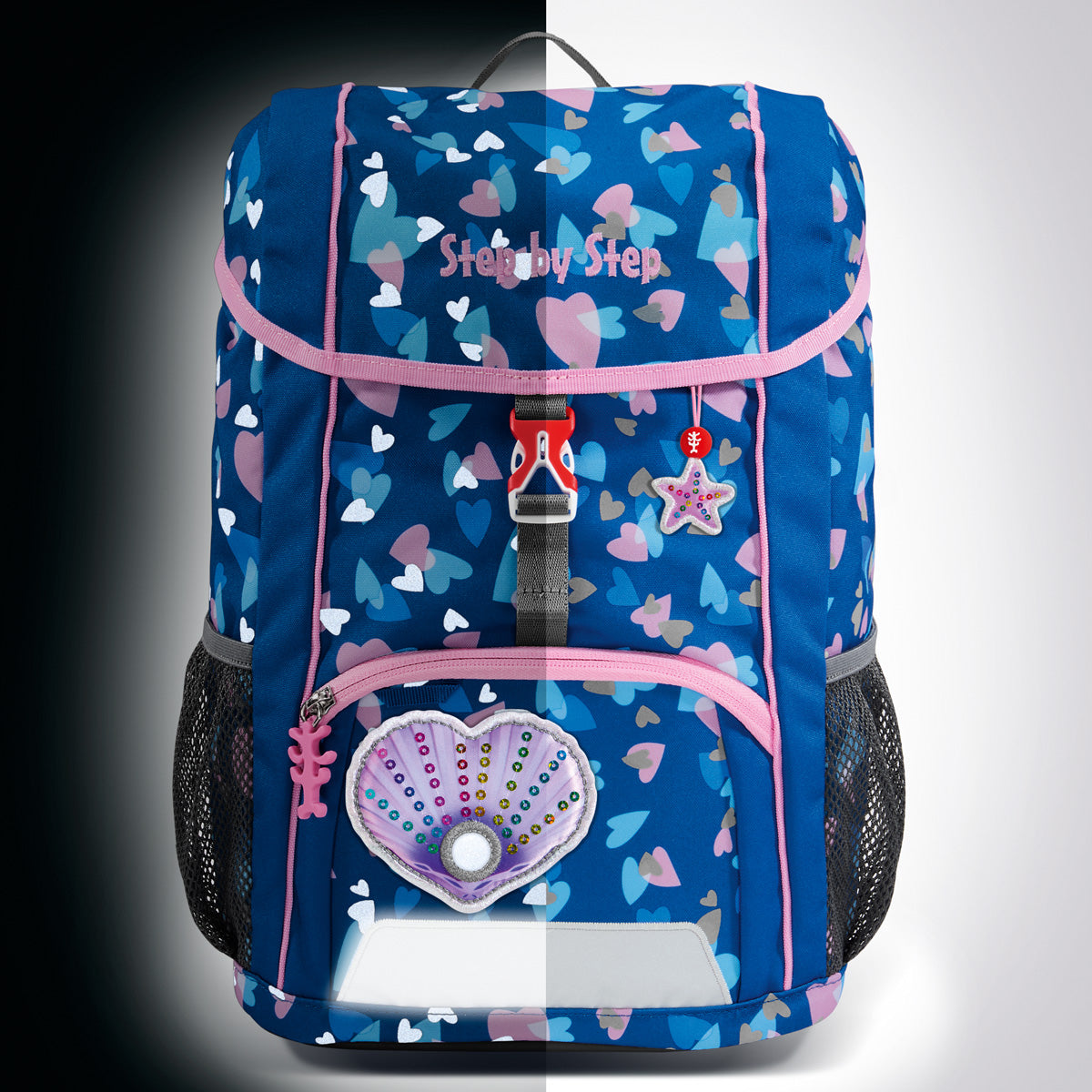 Kinderrucksack, KID REFLECT Seashell Pearl 3-teilig, 13 l