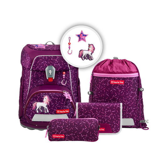 Schulranzen-Set FIT Pretty Unicorn Nuala, 5-teilig