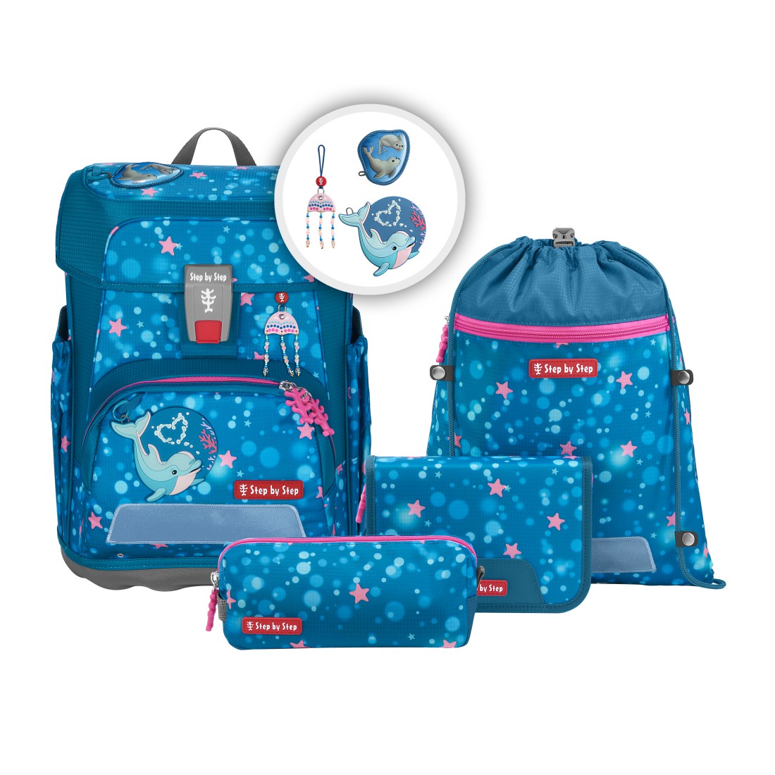 Schulranzen-Set CLOUD Dolphin Azura 5-teilig