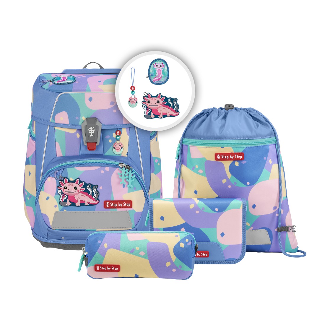 Schulranzen-Set SPACE Axolotl Sally, 5-teilig