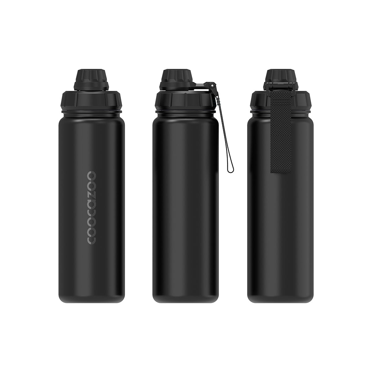 Edelstahl Trinkflasche 0,7 l Schwarz