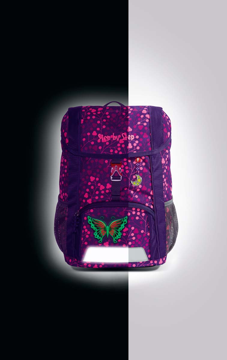 Kinderrucksack KID SHINE Butterfly Night Ina 3-teilig