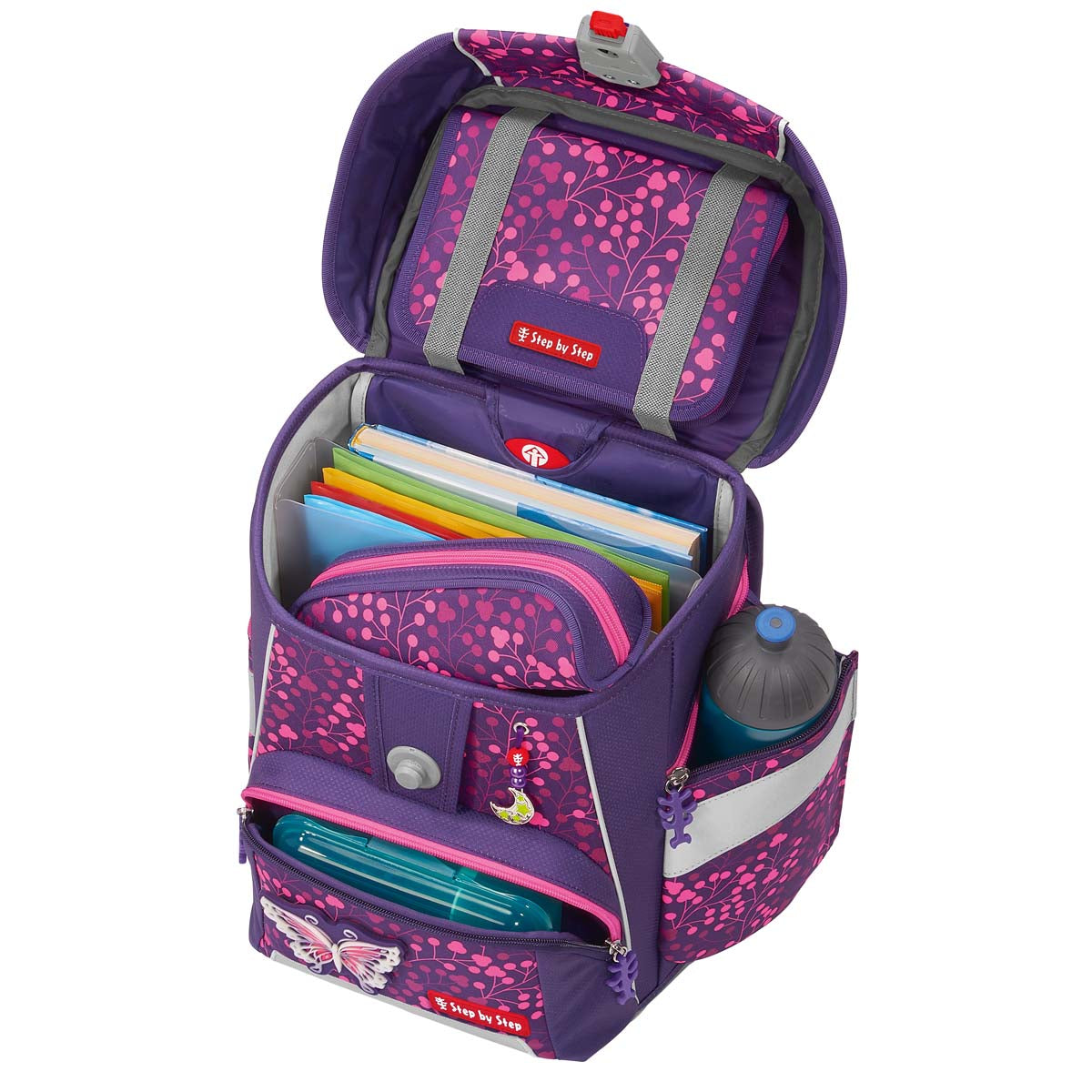 Schulranzen-Set SPACE SHINE Butterfly Night Ina 6-teilig