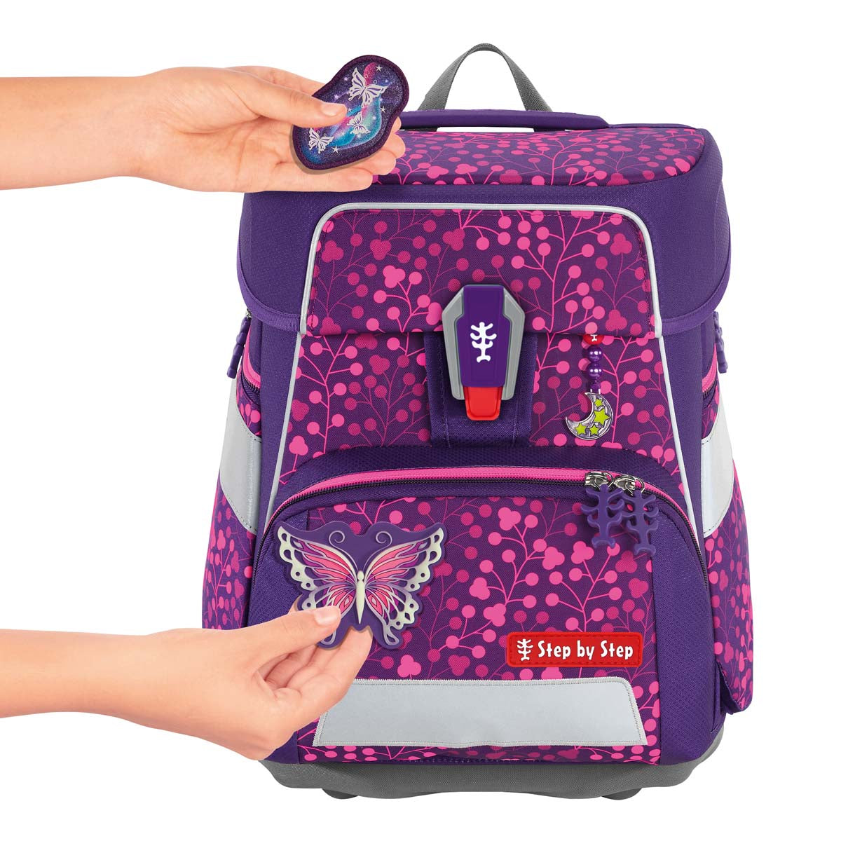 Schulranzen-Set SPACE SHINE Butterfly Night Ina 6-teilig