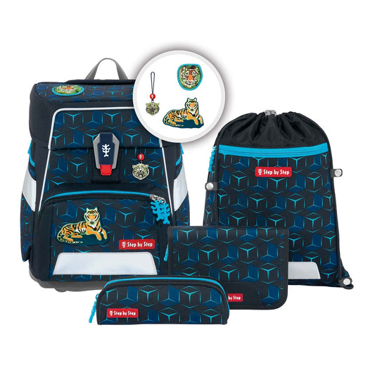 Schulranzen-Set SPACE SHINE Tiger Night Kimba 5-teilig