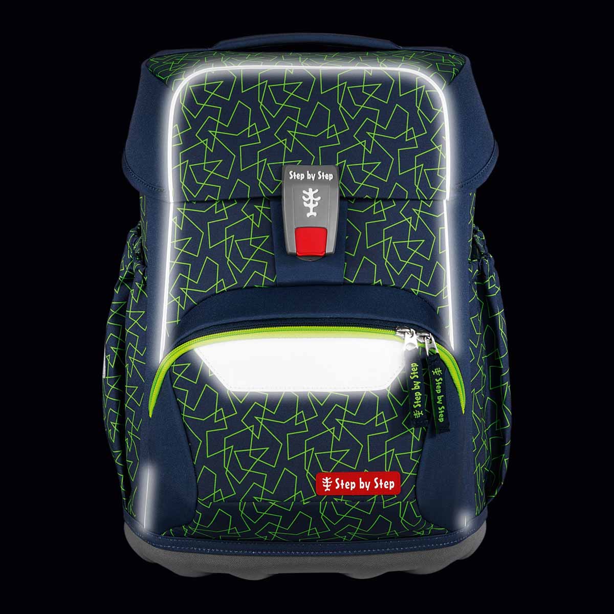 Schulranzen-Set BASIS Green Geometric 4-teilig