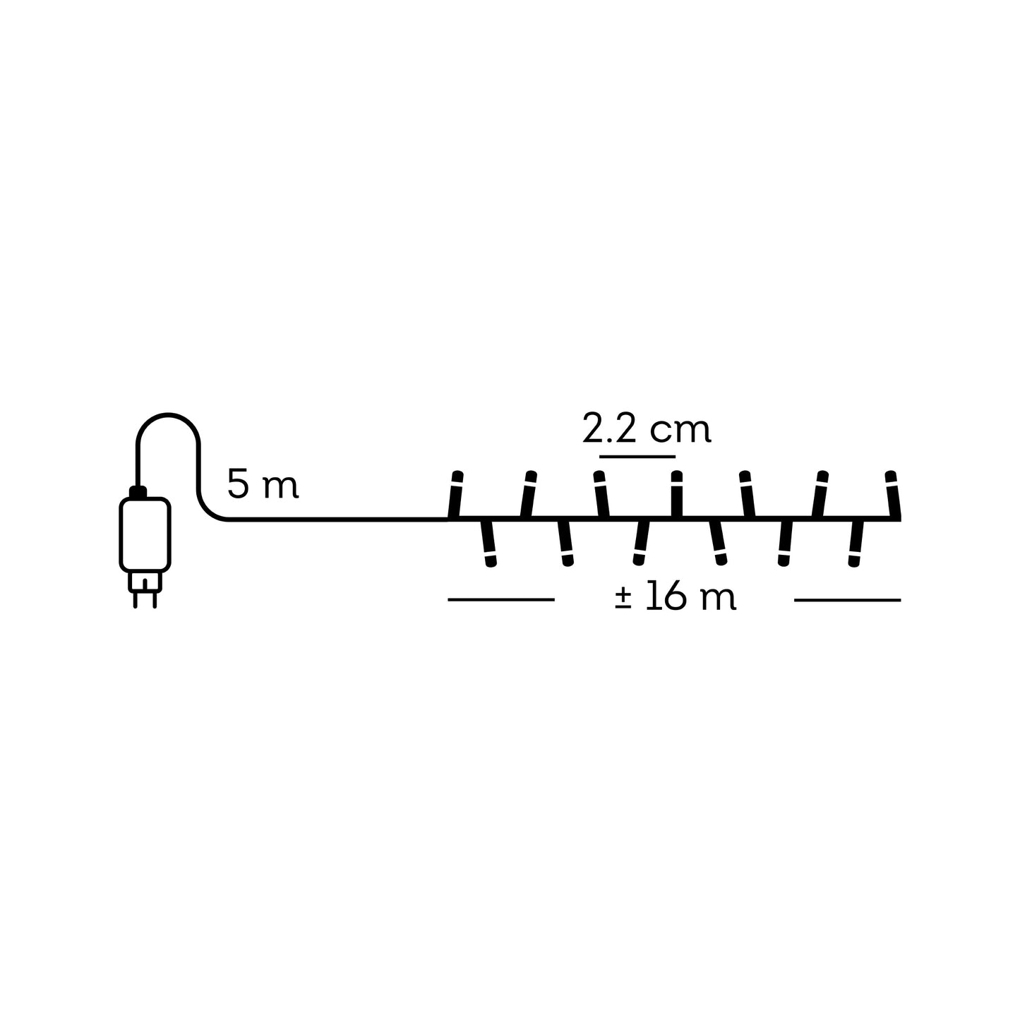 Lichterkette COMPACT 750 LED 16 m warm weiß, grünes Kabel