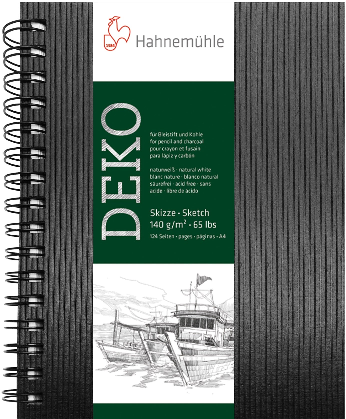 Spiral-Skizzenbuch Deko A4 Hochformat 124 Seiten