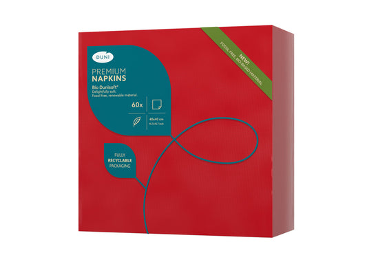 Bio-Dunisoft 60er Pack Servietten Rot 40x40 cm