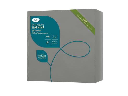 Bio-Dunisoft 60er Pack Servietten Granit Grau 40x40 cm