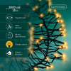 Lichterkette CLUSTER 3000 LED 28 m klassisch warm, schwarzes Kabel