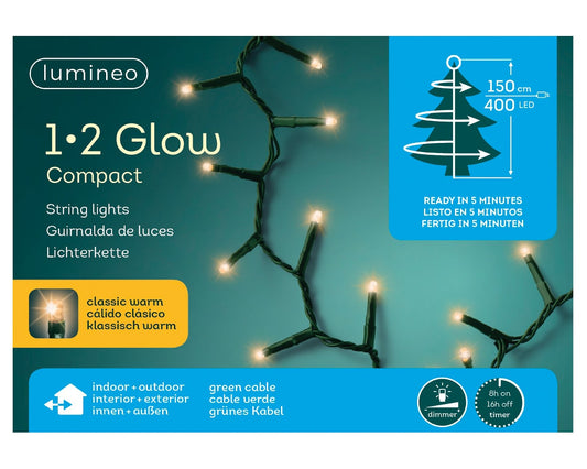 Lichterkette 1-2 Glow Compact 400 LED 1,5 m klassisch warm, grünes Kabel